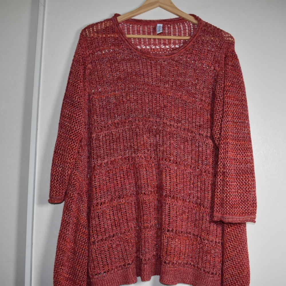 Indigo sweater,  3/4 sleeves,  size 1x